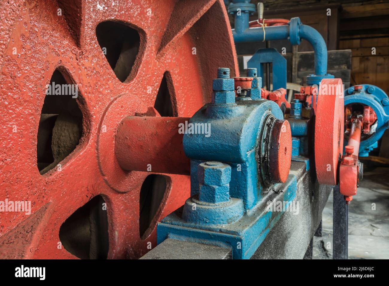 detail of a historic mining machine Stock Photo