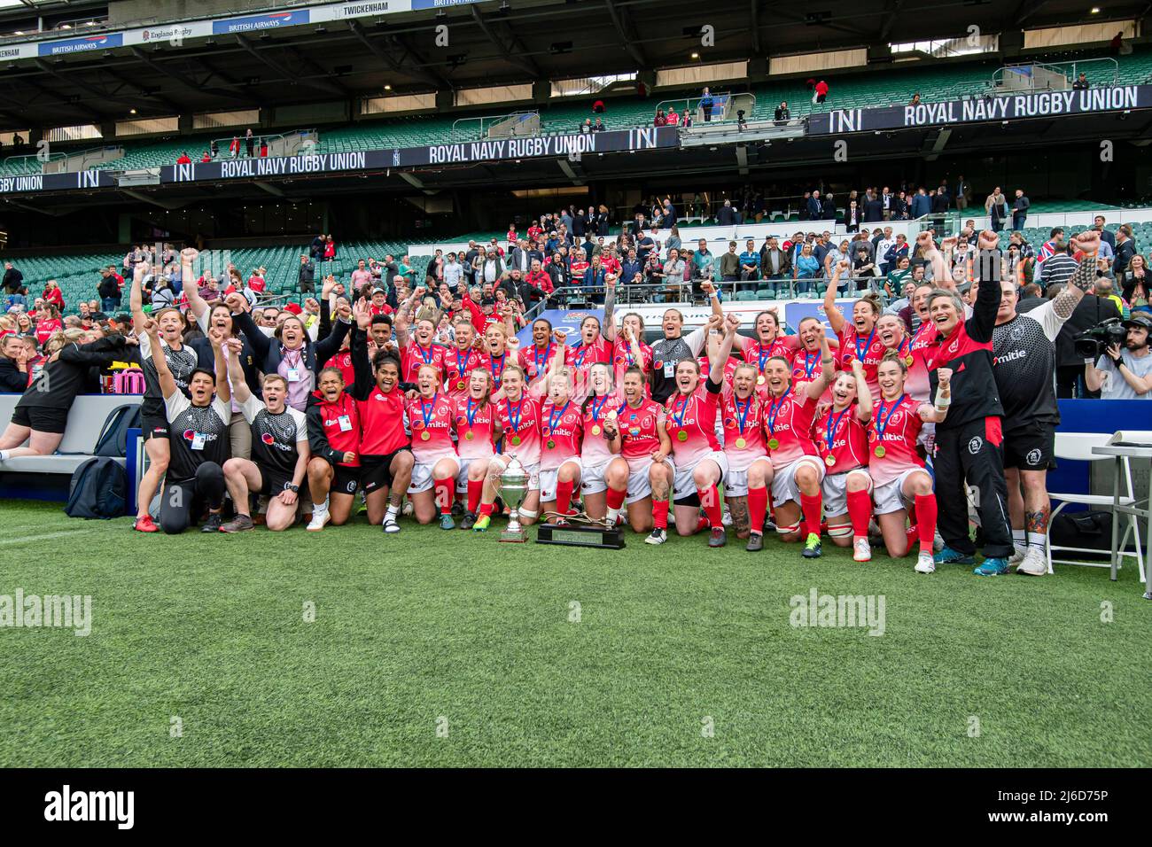 LONDON, UNITED KINGDOM. 30th, Apr 2022. Royal Army Women Rugby team