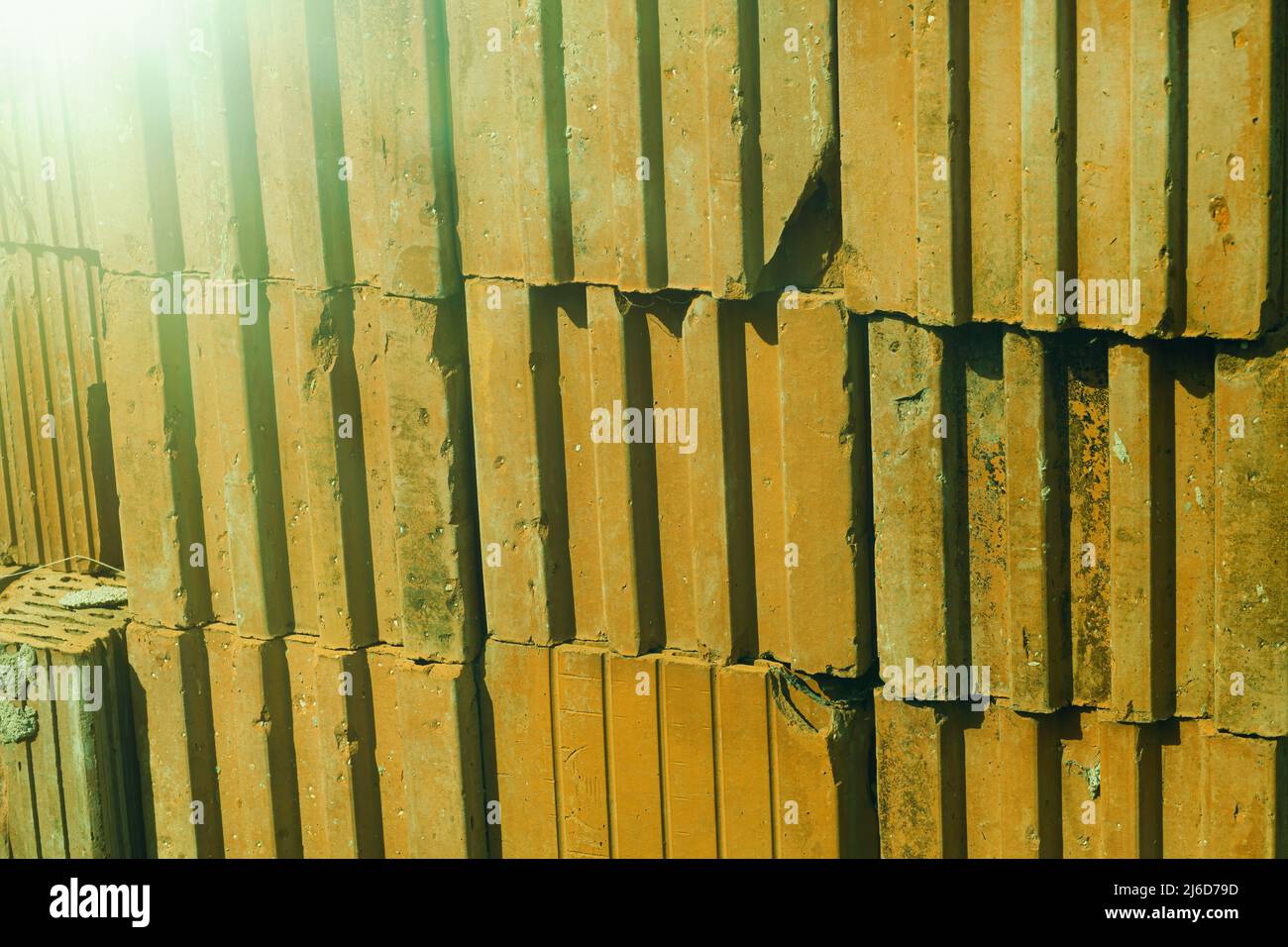 A stack of clay bricks.Material for construction Stock Photo Alamy