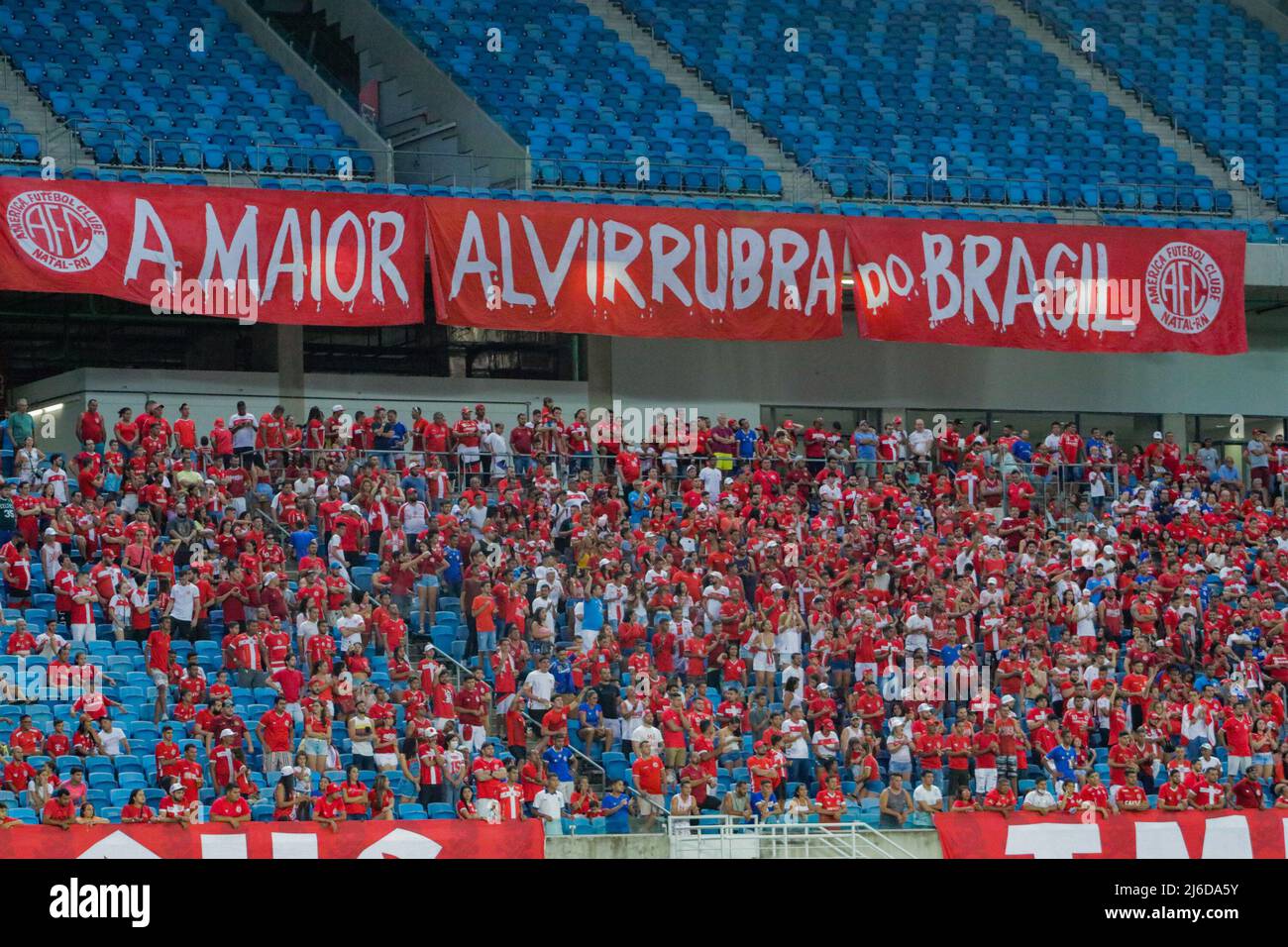 RN - Natal - 04/30/2022 - BRAZILIAN SERIE D 2022, AMERICA X AFOGADOS - America-RN fans during a match against Afogados at the Arena das Dunas stadium for the Brazilian championship D 2022. Photo: Augusto Ratis/AGIF/Sipa USA Stock Photo