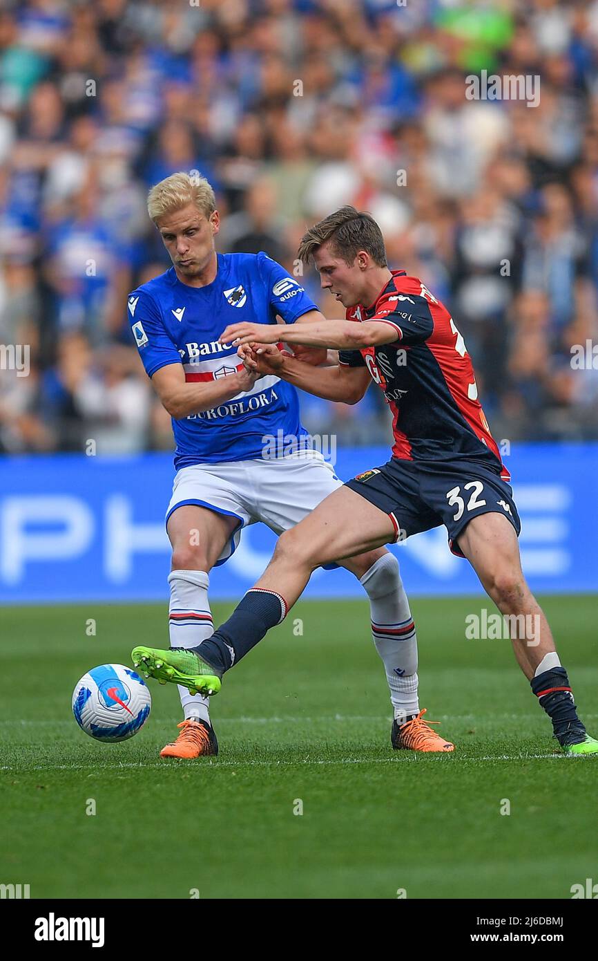 Genoa, Italy. 24 April 2022. Morten Frendrup of Genoa CFC in