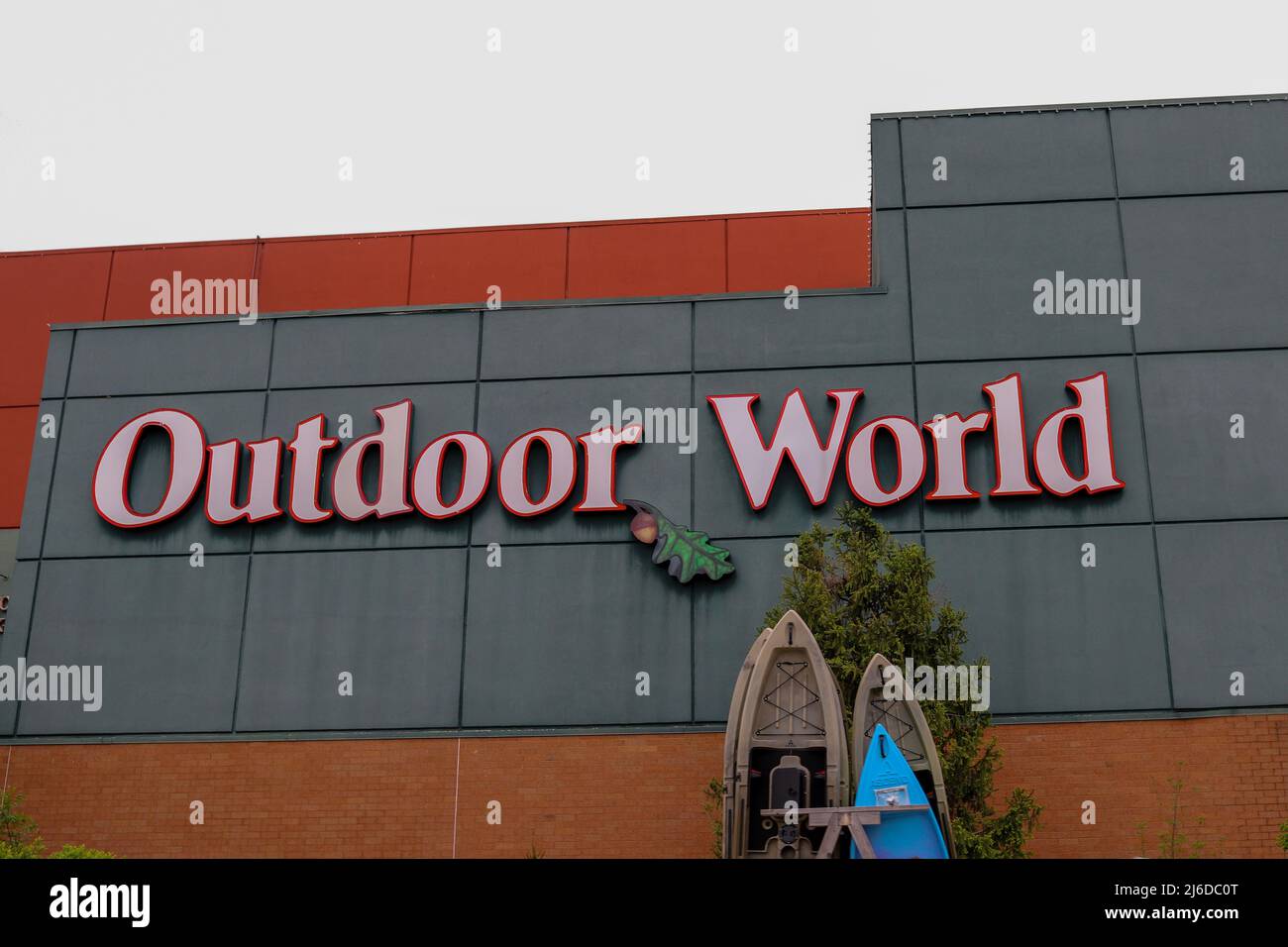 Clarksville, Indiana USA  April 30, 2022: The exterior of Bass Pro Shops  building in Clarksville,  Indiana Stock Photo