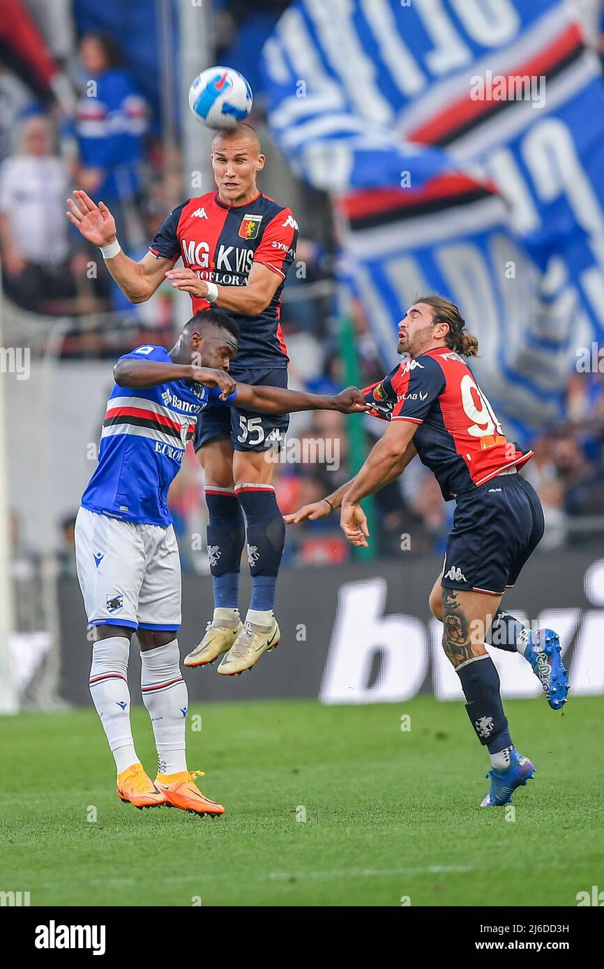 Team Genoa disappointment supporters during UC Sampdoria vs Genoa CFC,  italian soccer Serie A match in Genova, Italy, April 30 2022 Stock Photo -  Alamy