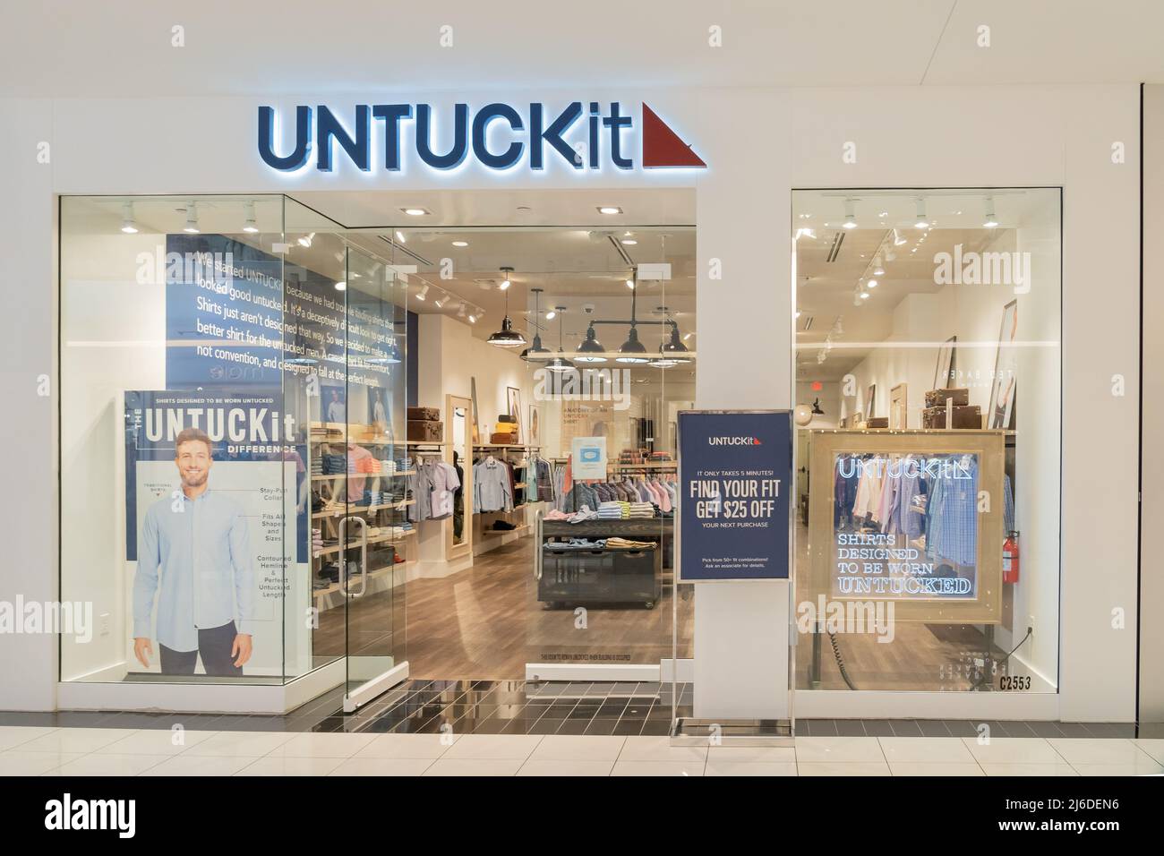 Houston, Texas, USA February 25, 2022 Untuckit store in a shopping