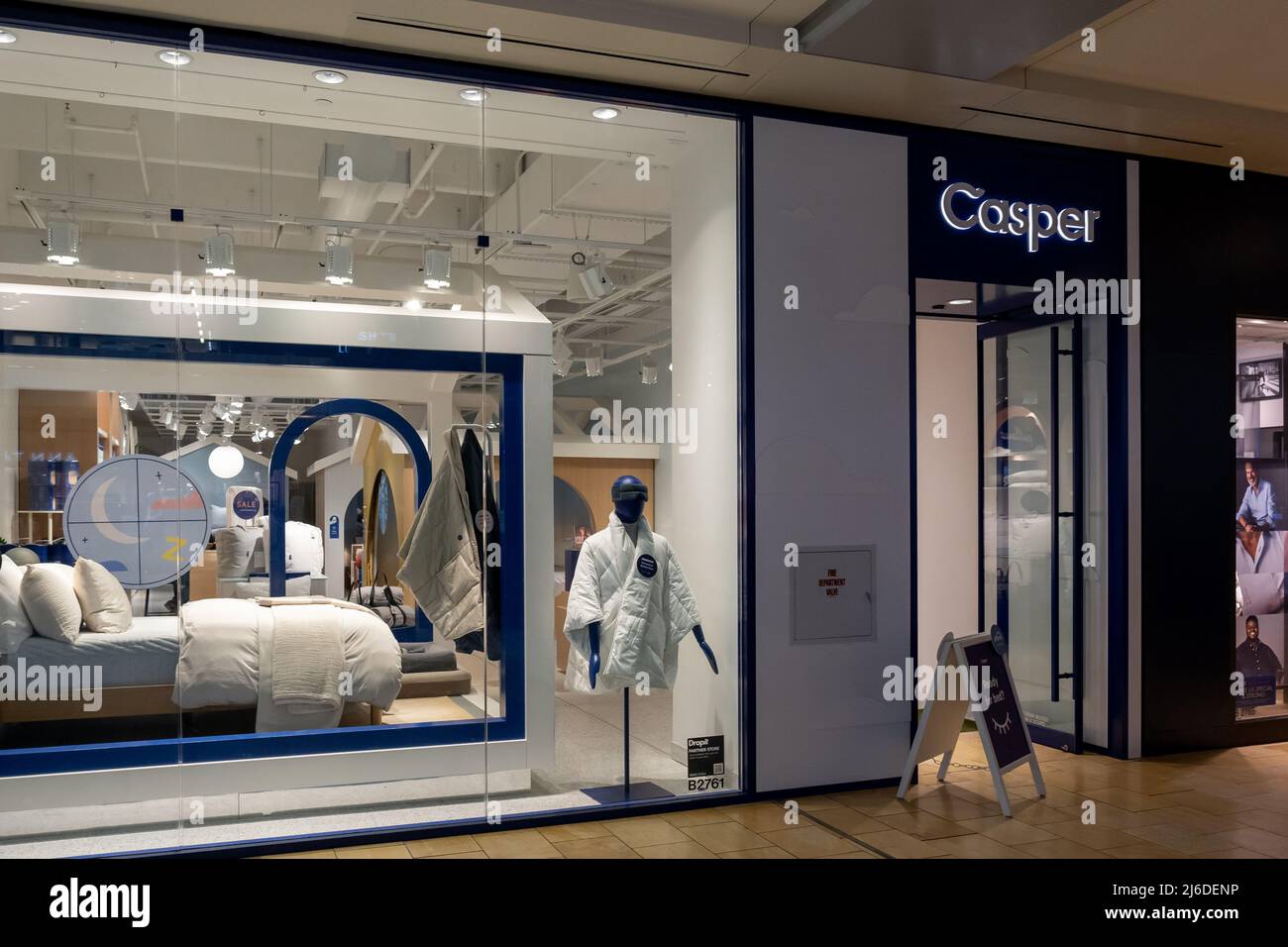 Houston, Texas, USA February 25, 2022 Casper store in a shopping