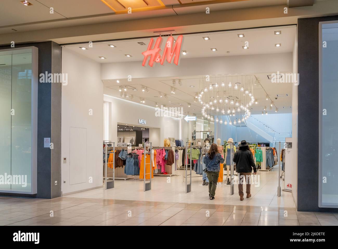 Houston, Texas, USA - February 25, 2022: H M store in a shopping mall. H M  Hennes and Mauritz AB (H M) is a Swedish multinational clothing company  Stock Photo - Alamy