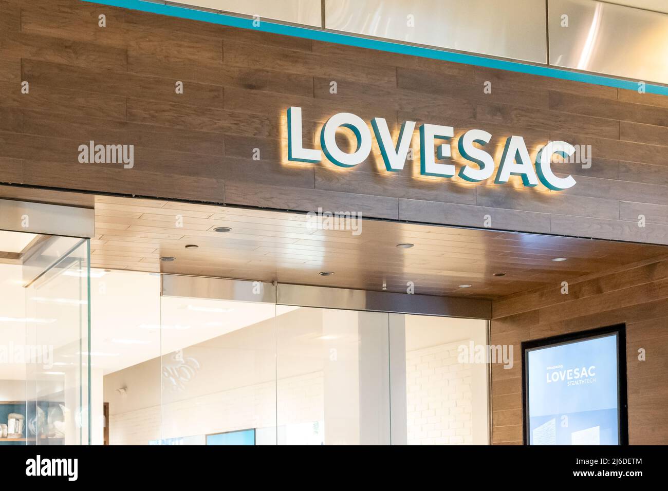 Orlando, Florida, USA January 27, 2022 Lovesac store sign at Florida