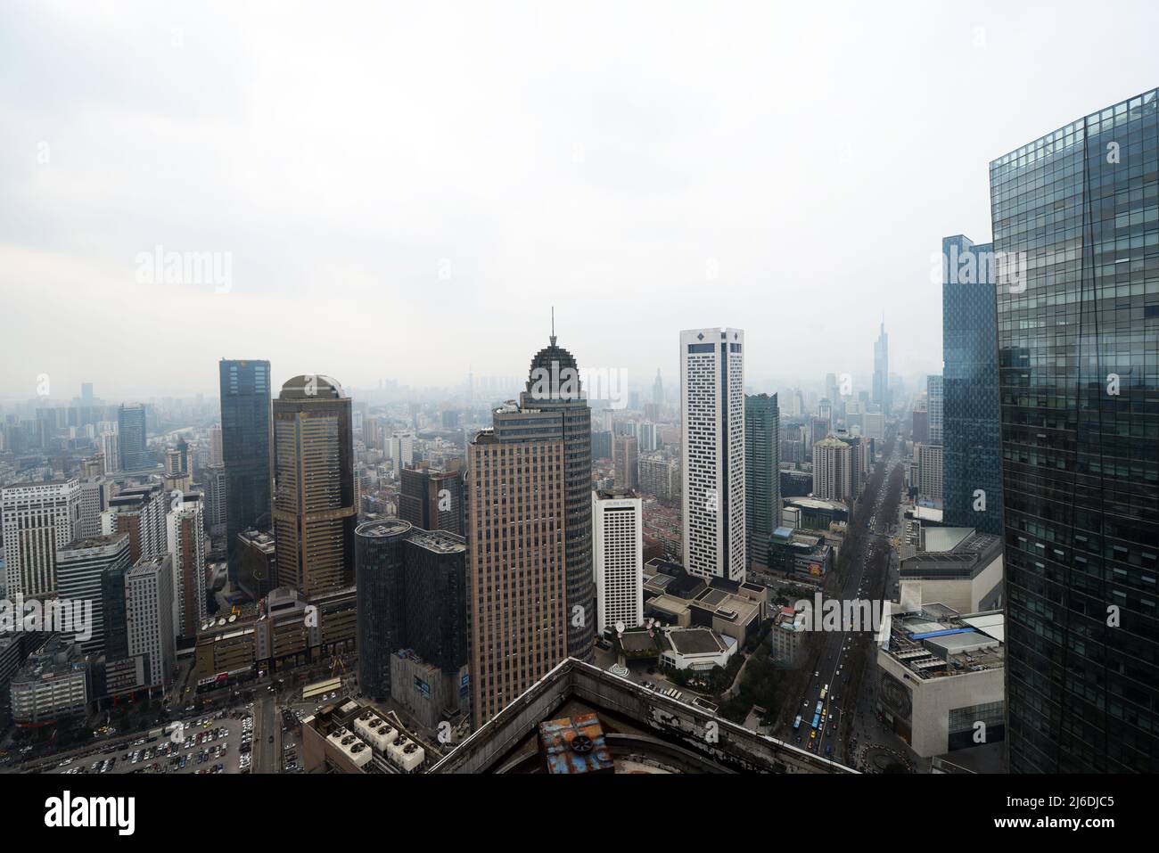 Modern architecture dominates the skyline in Nanjing, China. Stock Photo