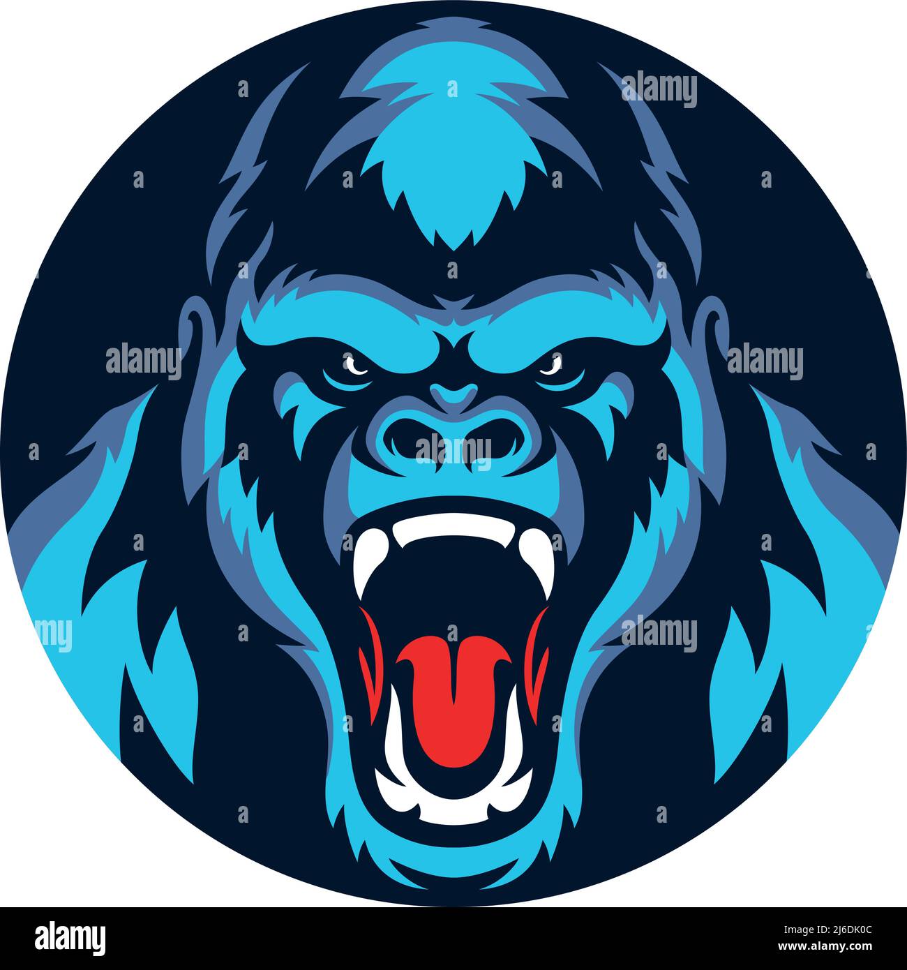 Aggressive Gorilla Roaring Logo Design Stock Vector Image & Art - Alamy