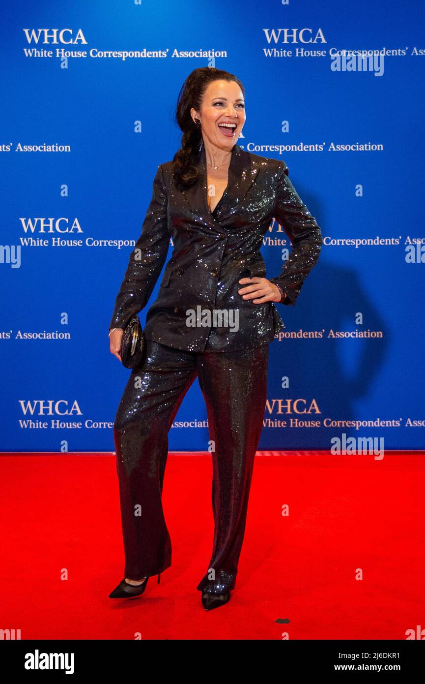 Actress Fran Drescher arrives for the 2022 White House Correspondents