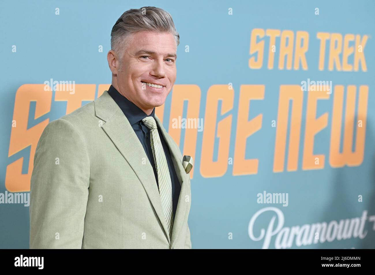 Actor Anson Mount attends the Star Trek: Strange New Worlds NYC Premiere at AMC Lincoln Square, New York, NY, April 30, 2022. (Photo by Anthony Behar/Sipa USA) Stock Photo