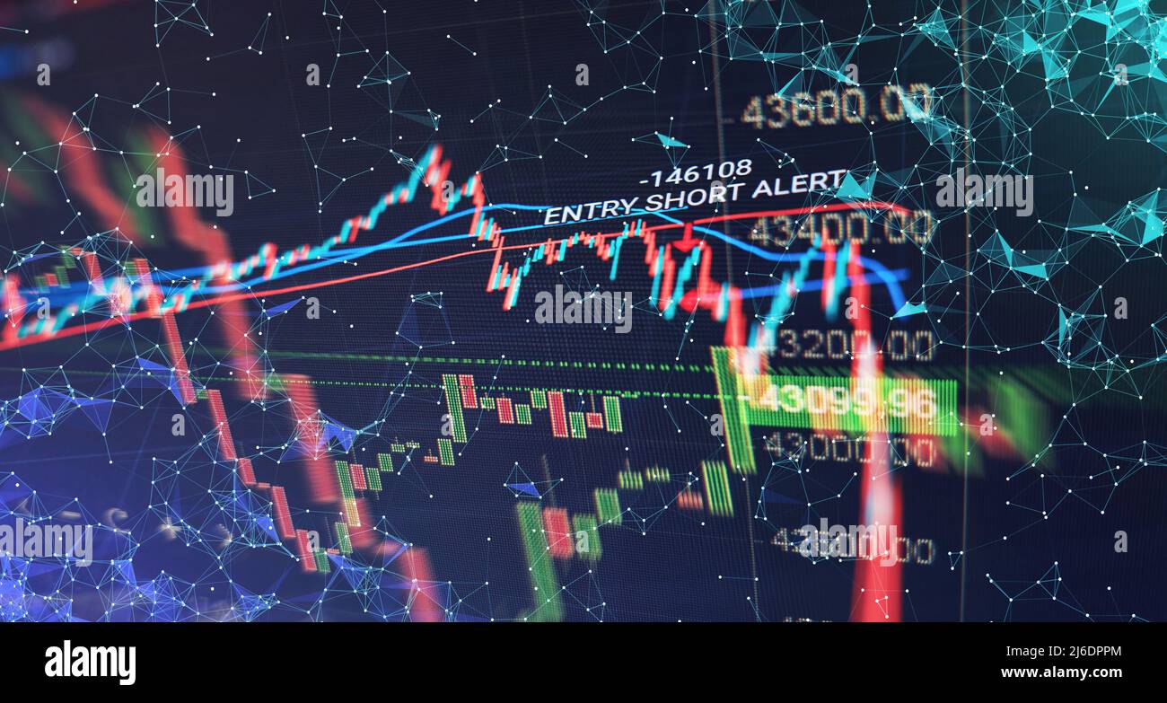 Bar graphs, Diagrams, financial figures. Abstract glowing forex chart ...