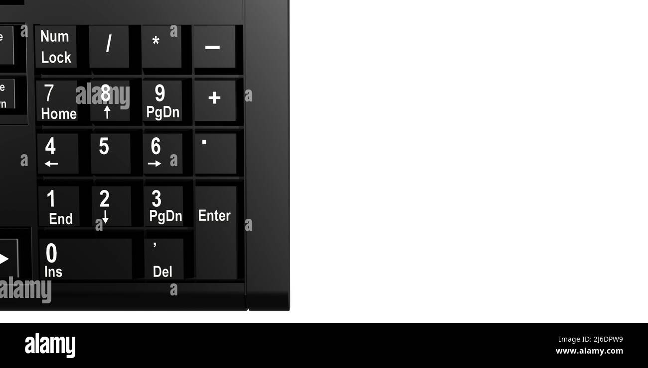 Number key on computer keyboard, 3d rendering Stock Photo - Alamy