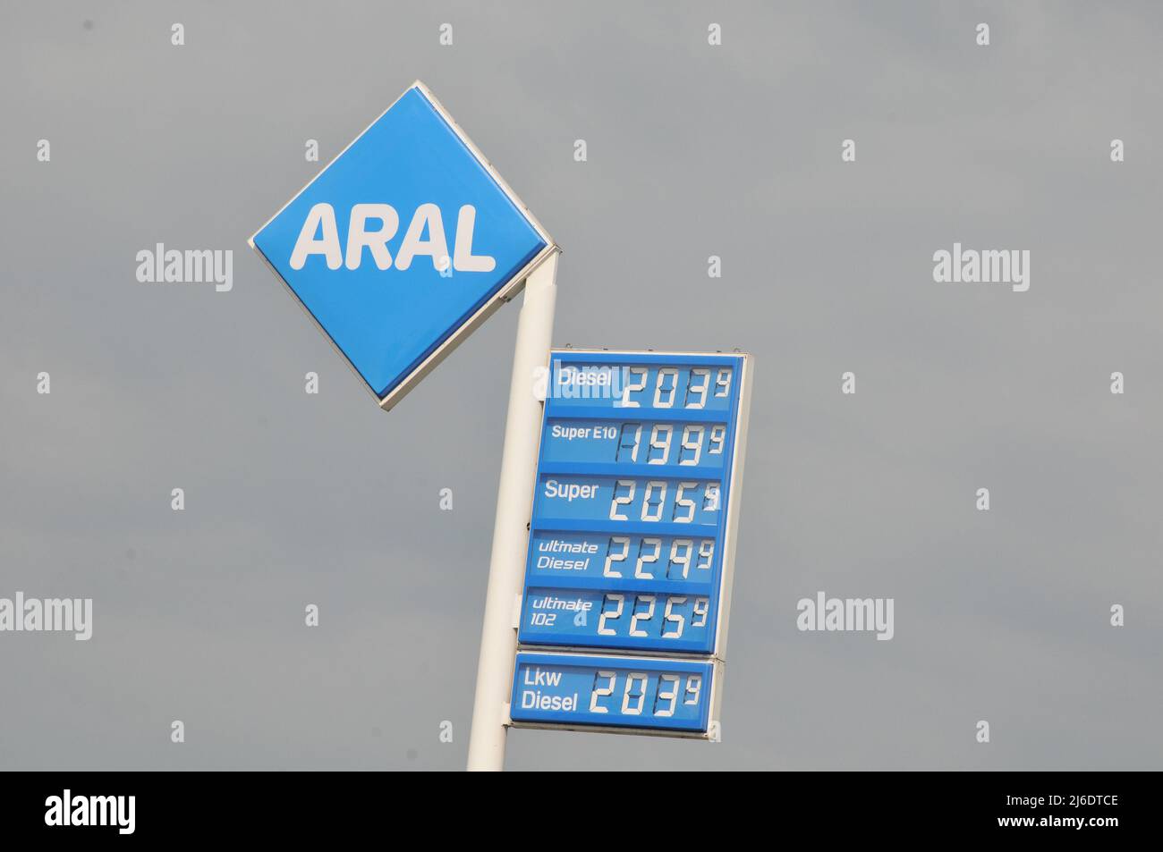 German country/Germany/30 April 2022/.Aaral gasolines station on Germany motor way side ingermany country gas price and autos.    (Photo..Francis Dean/Dean Pictures) Stock Photo