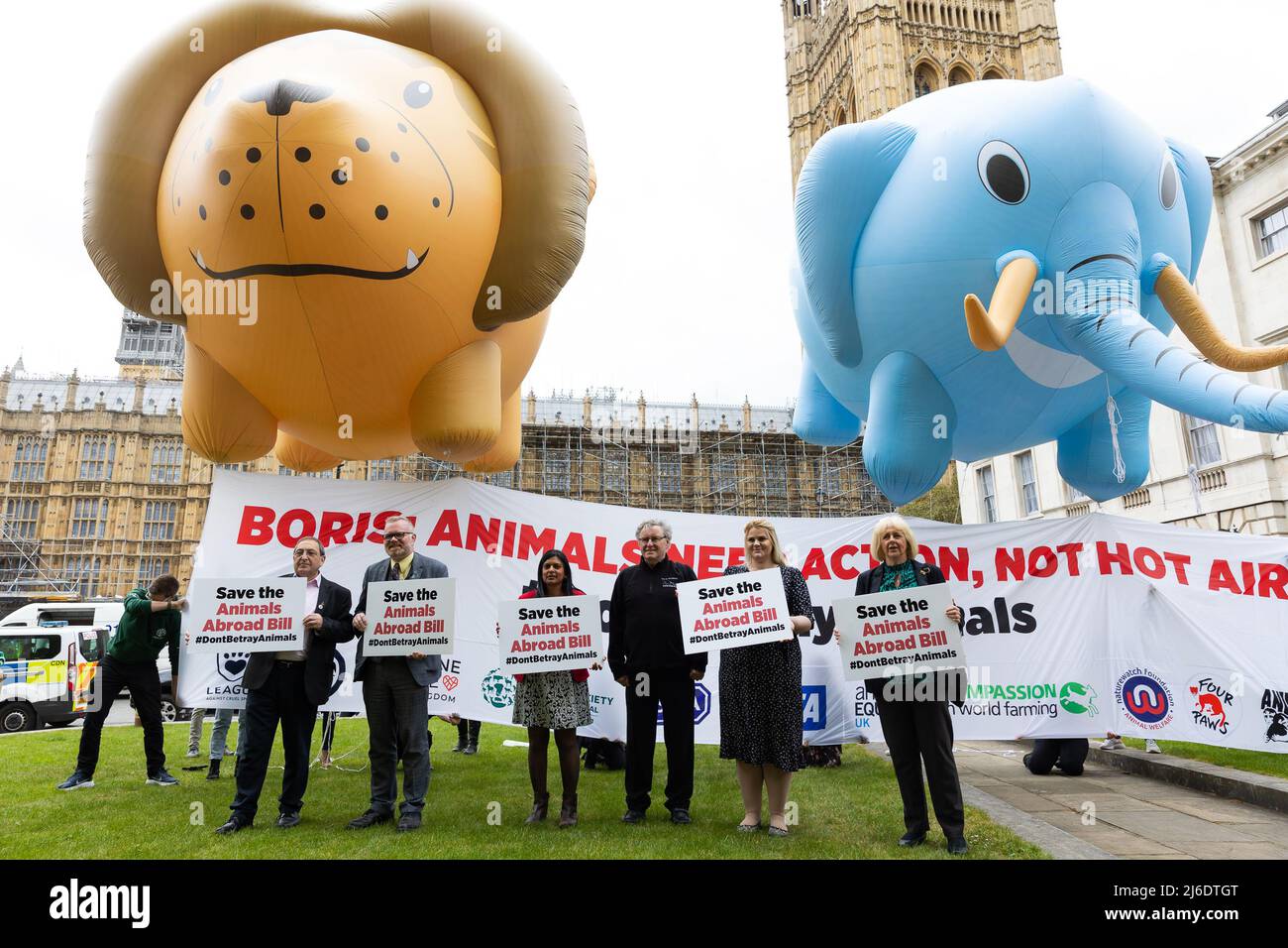 Animal rights protest with large banner hi-res stock photography and ...
