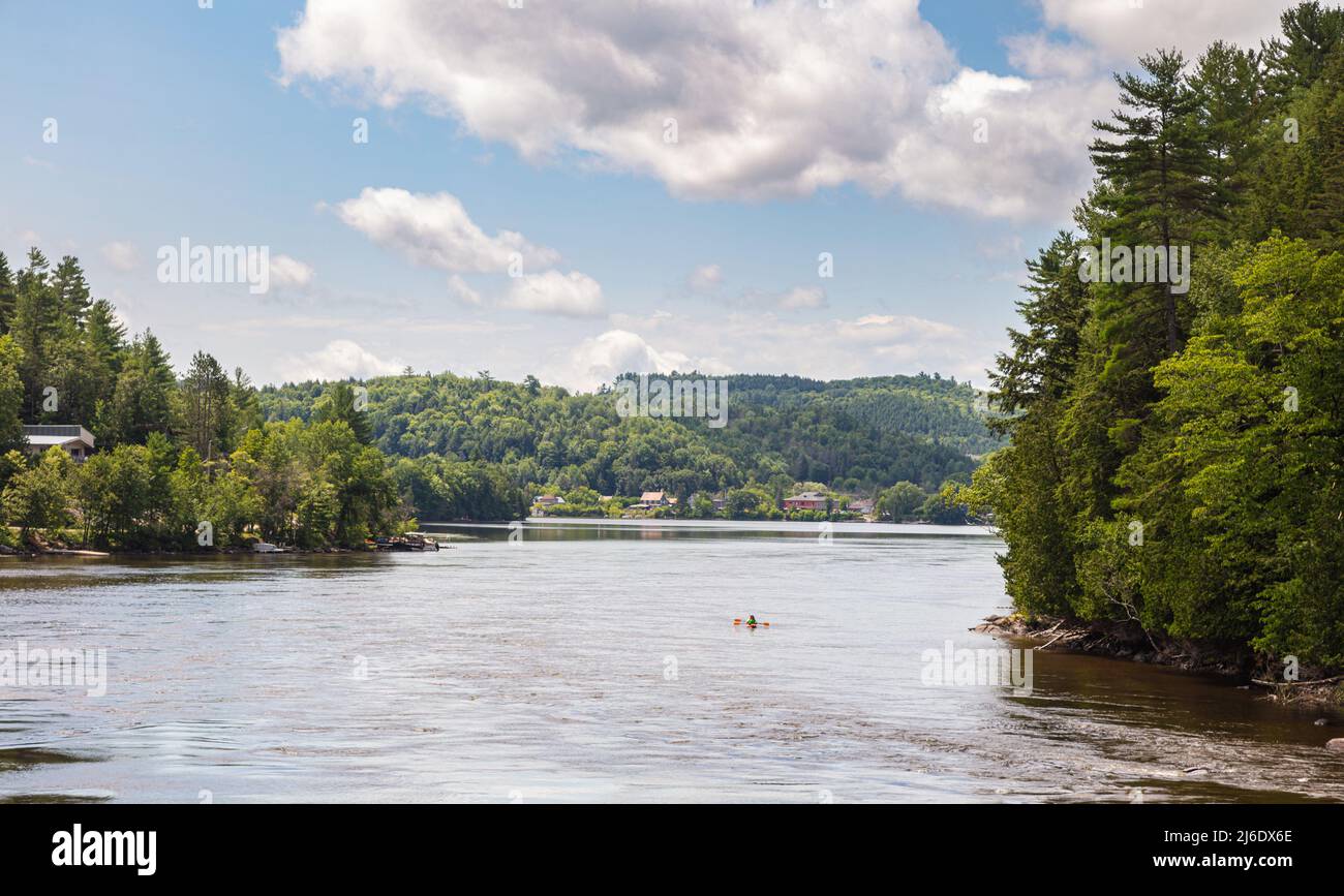 On the the river Gatineau near Wakefield, Quebec, Canada. The riverbank