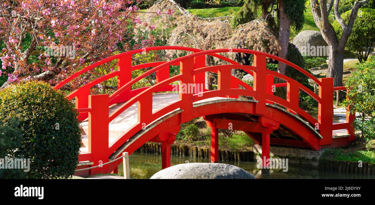 Fmous public japan garden in Toulouse, France Stock Photo