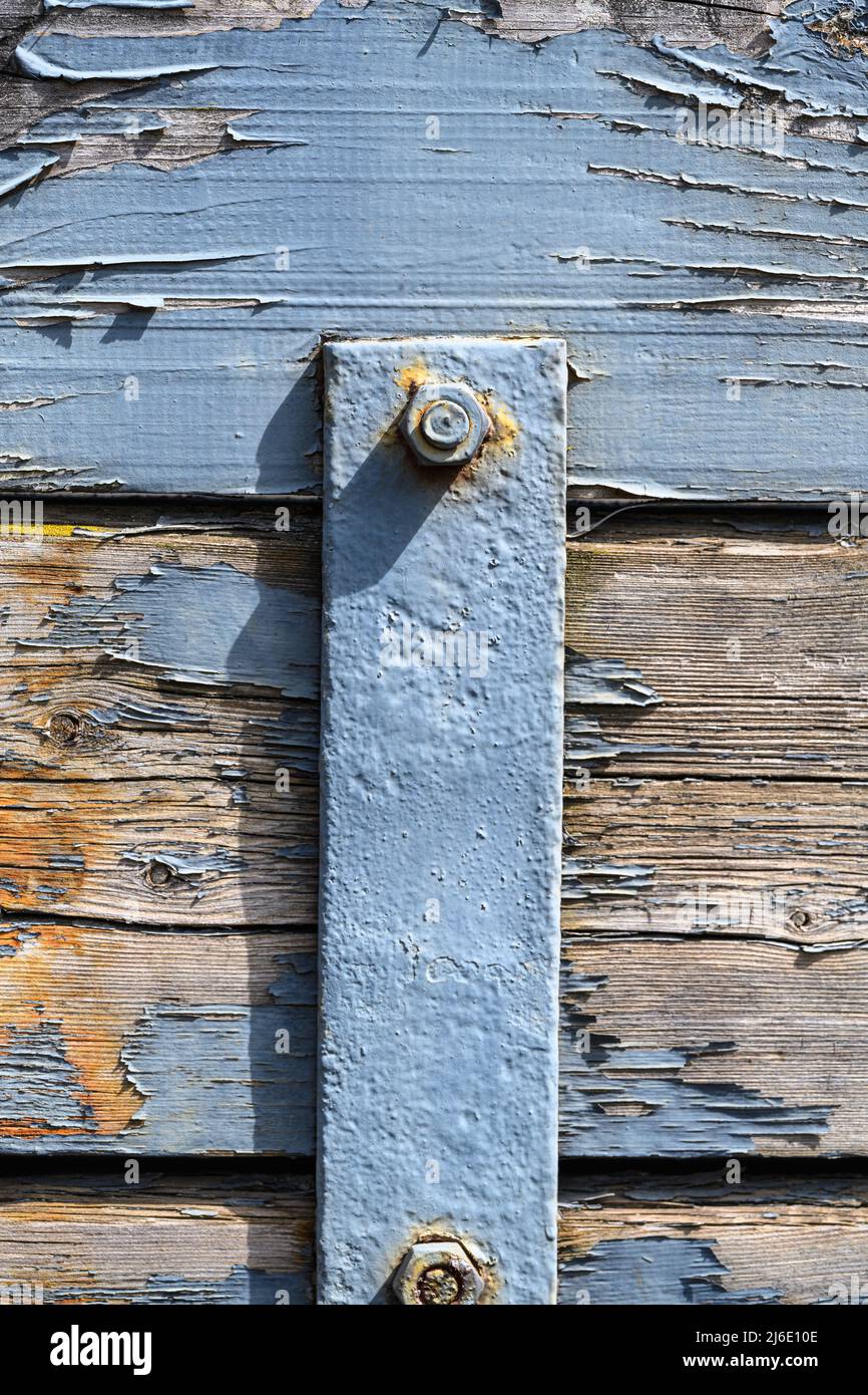 Rustic old railway wagon closeup Stock Photo