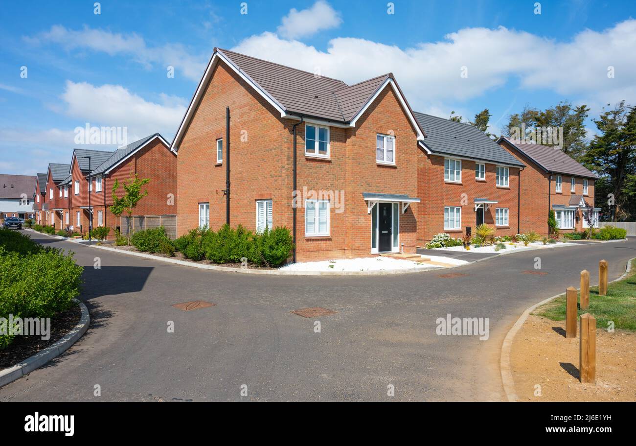Brand new 2020s red brick semi detached modern 2 storey houses built in