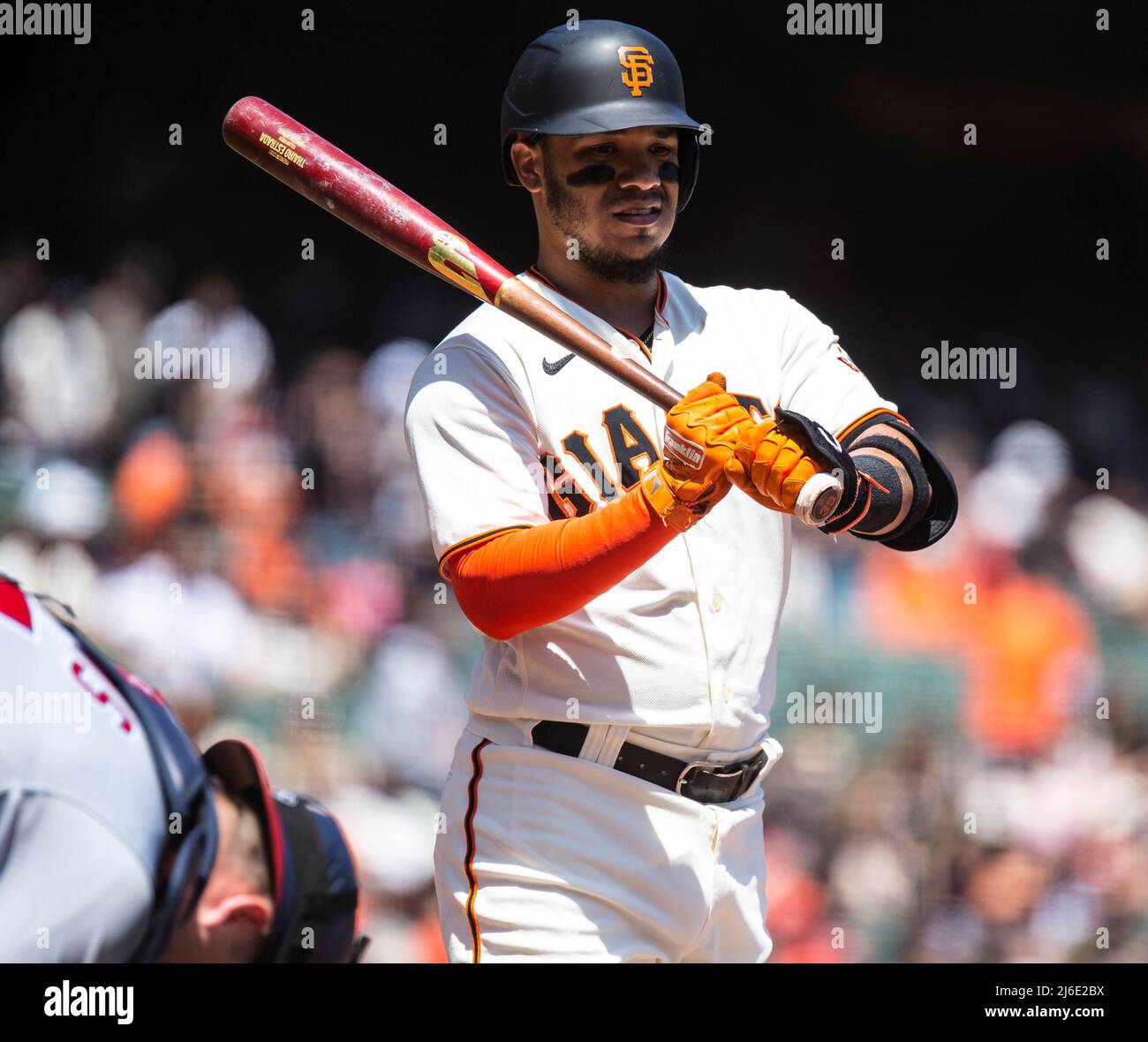 April 30 2022 San Francisco CA, U.S.A. San Francisco shortstop Brandon  Crawford (35) walks on the infield during MLB game between the Washington  Nationals and the San Francisco Giants. Giants won 9-3