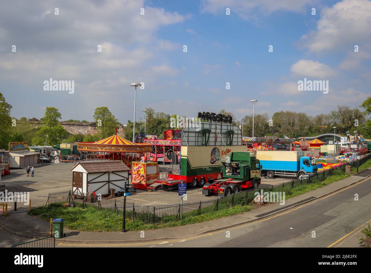 Fun Fair / Fairground, Little Roodee, Chester Stock Photo Alamy