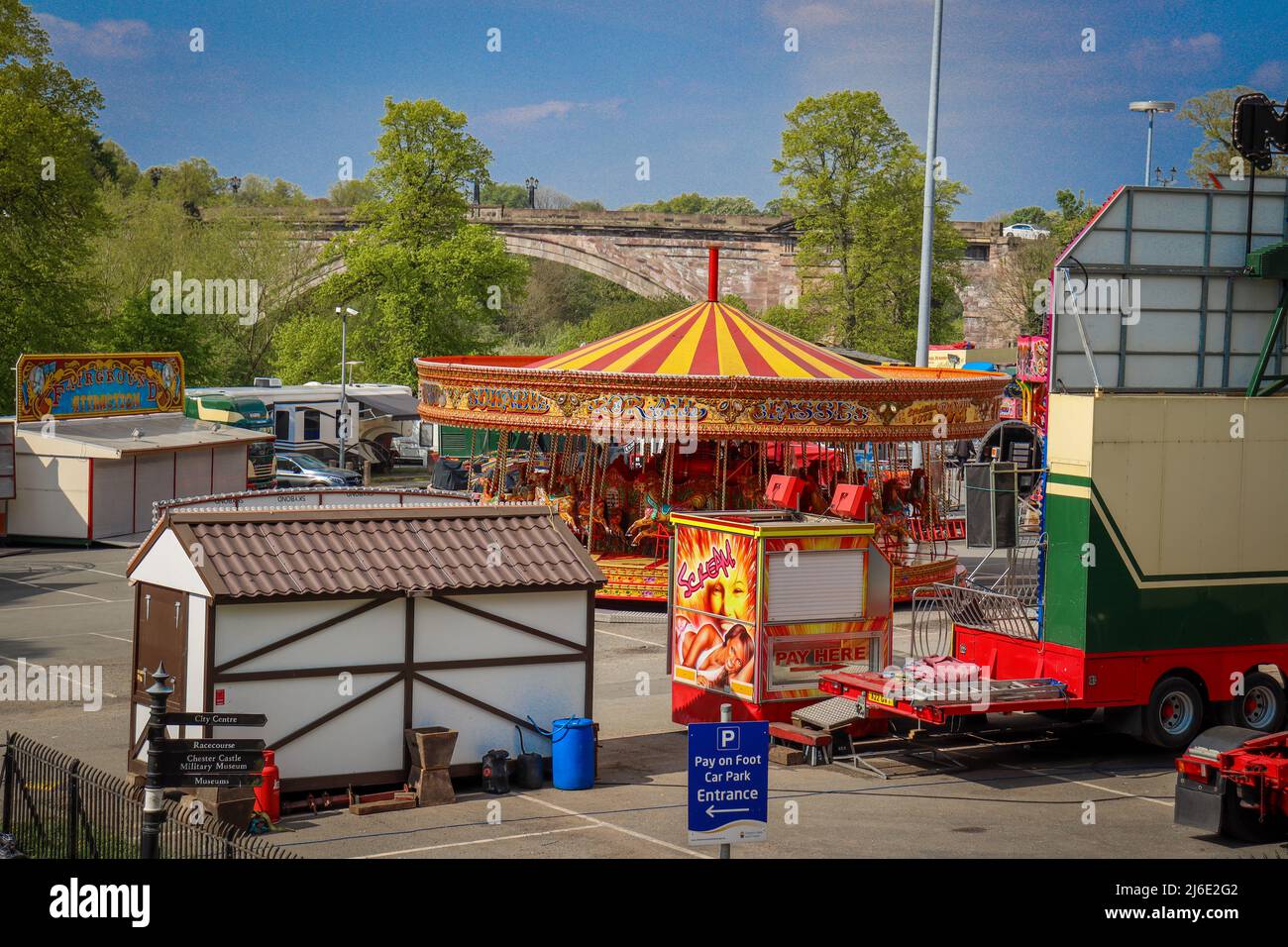 Fun Fair / Fairground, Little Roodee, Chester Stock Photo Alamy