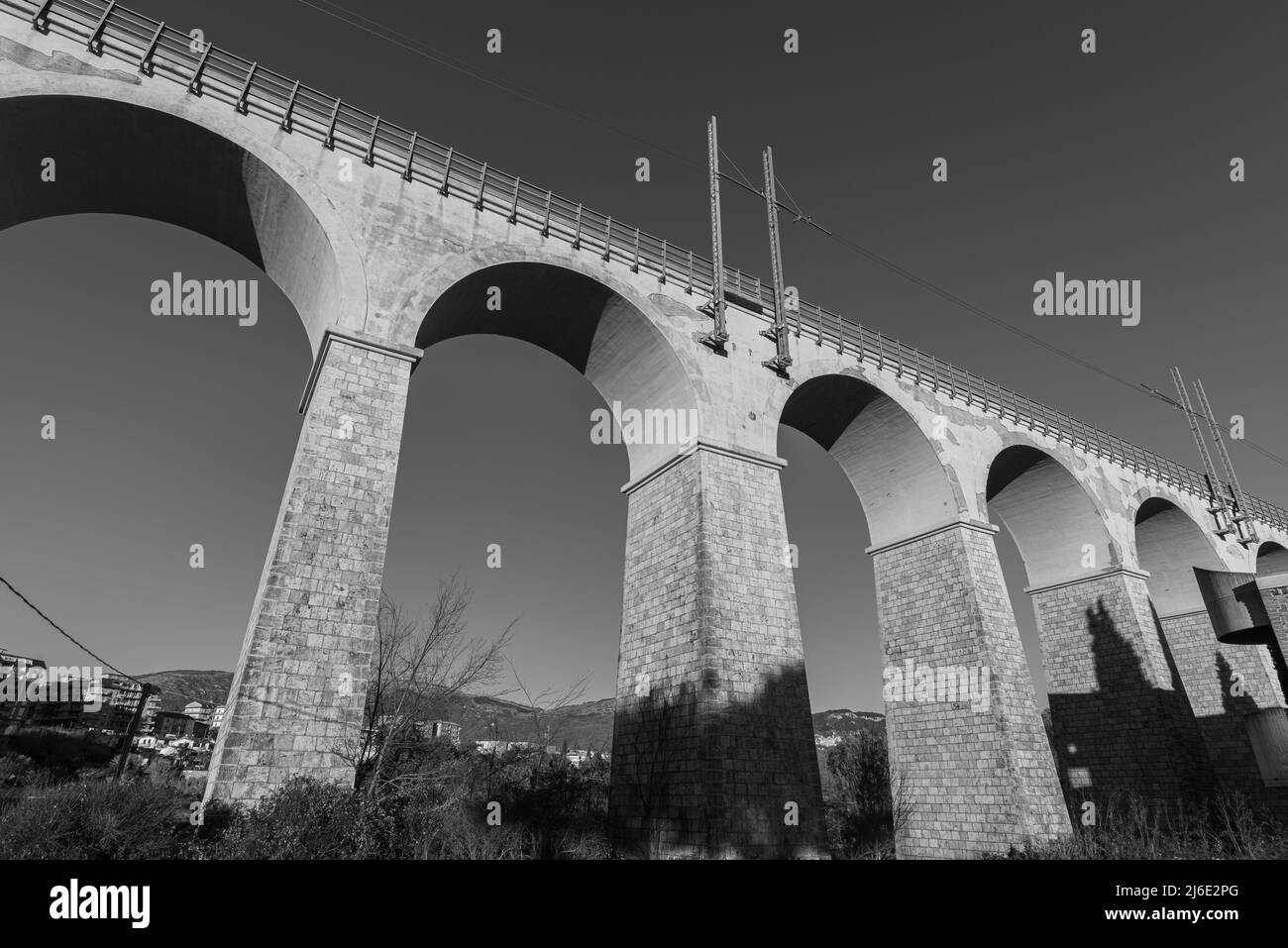 Isernia, Molise, Italy.  Santo Spirito railway bridge. View Stock Photo