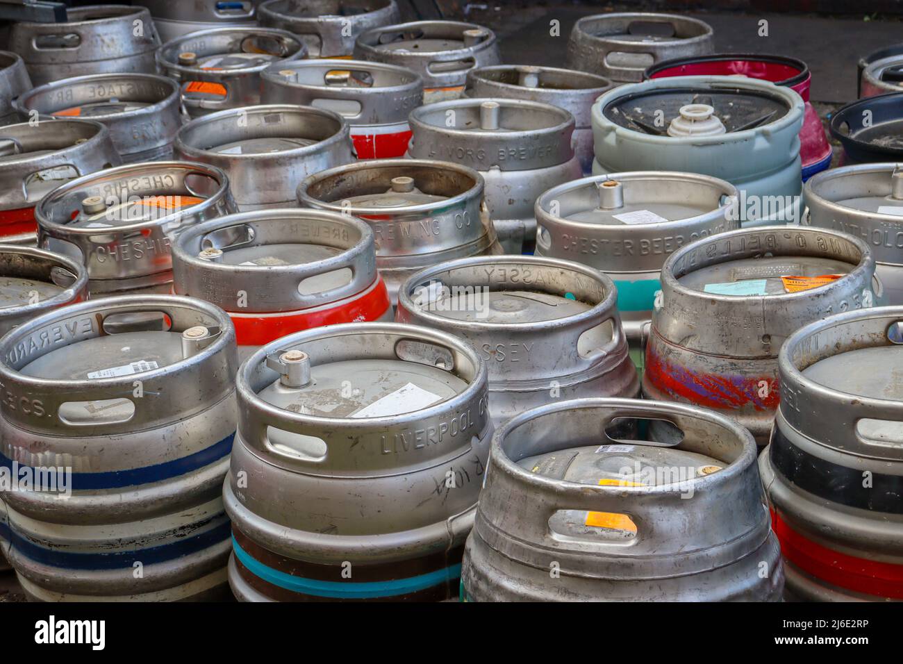 Metal Beer Barrels / Kegs Stock Photo Alamy