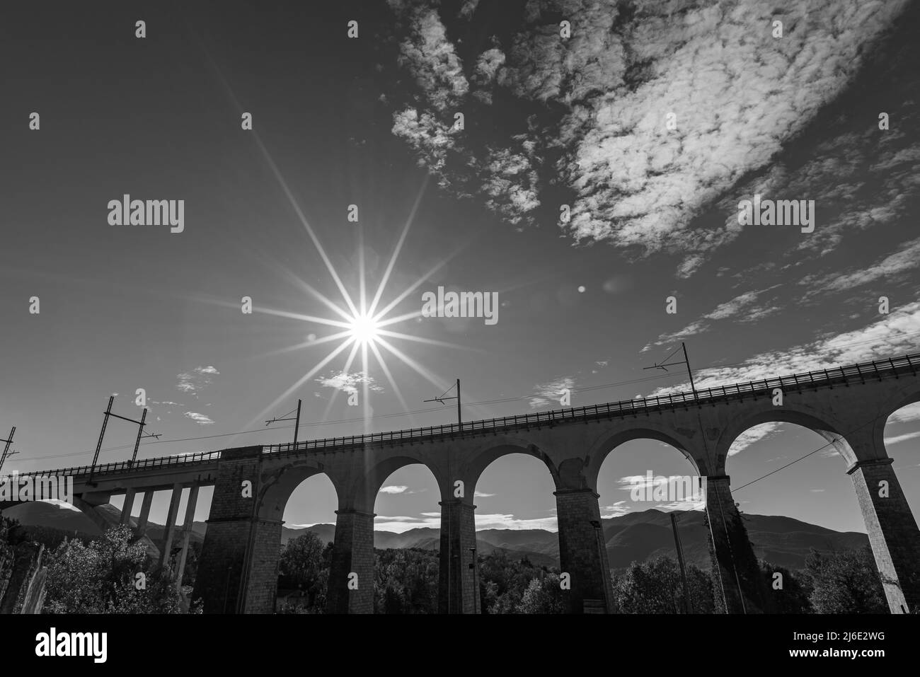 Isernia, Molise, Italy.  Santo Spirito railway bridge. View Stock Photo
