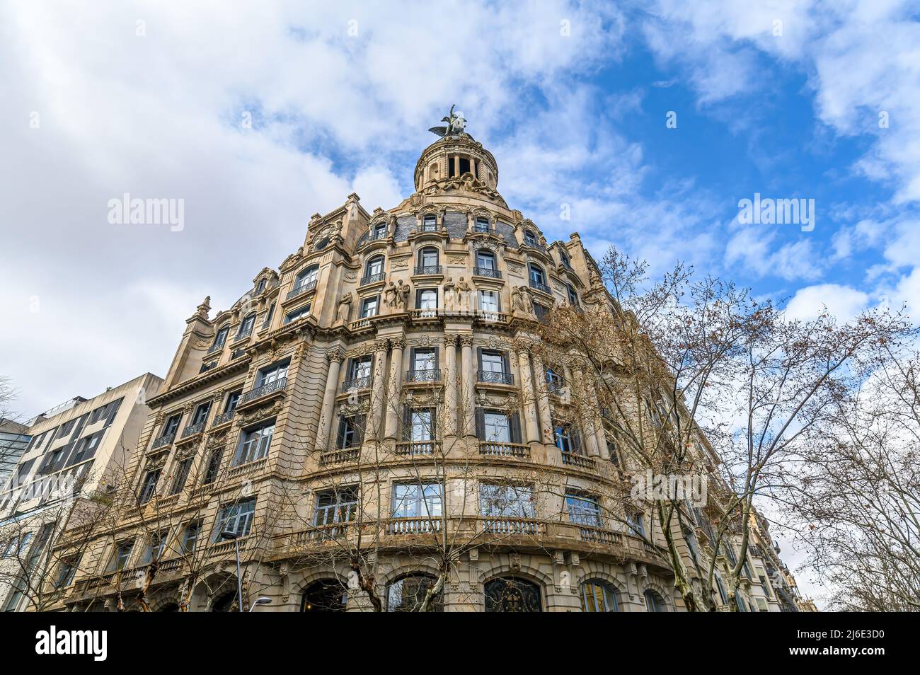 Barcelona, Spain. The Casa Lleo Morera is a building designed by noted modernisme Catalan architect Domenech i Montaner Stock Photo