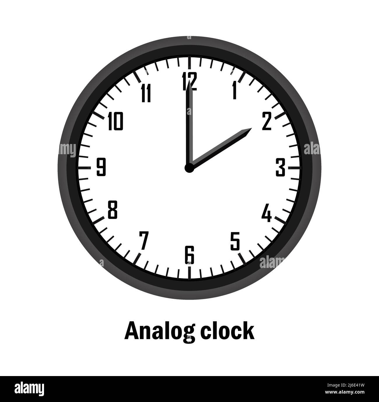 Analog clock time. 02-00. with white background. vector Stock Vector