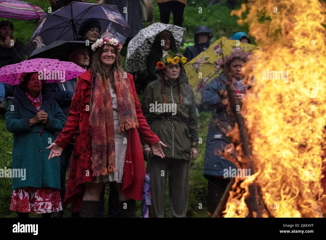 Beltane celebrations on May Day in Glastonbury as part of a pagan