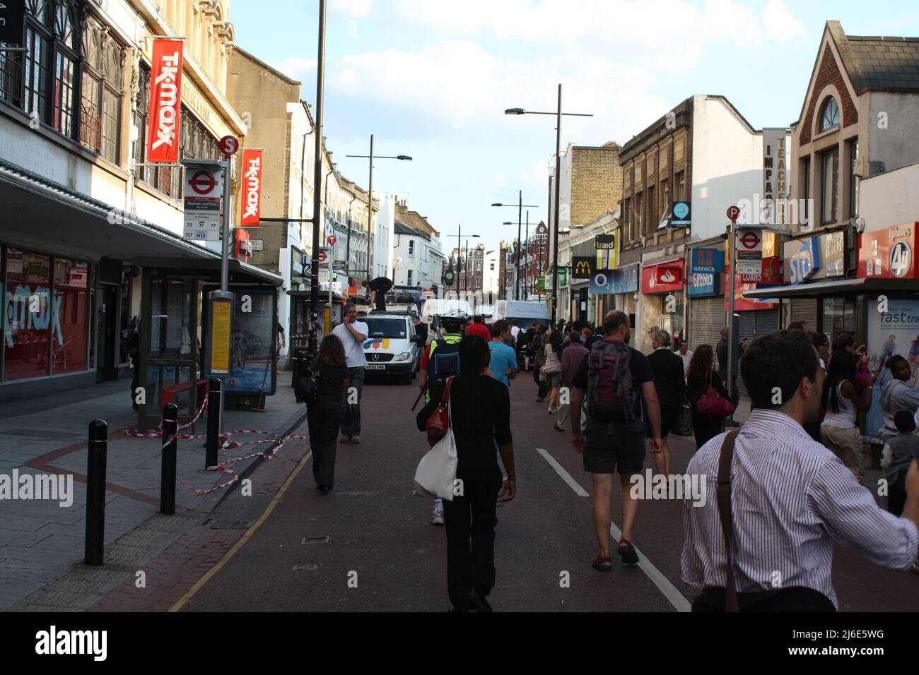 A selection of photos taken on the night of the London Riots in Clapham junction 2011. Stock Photo