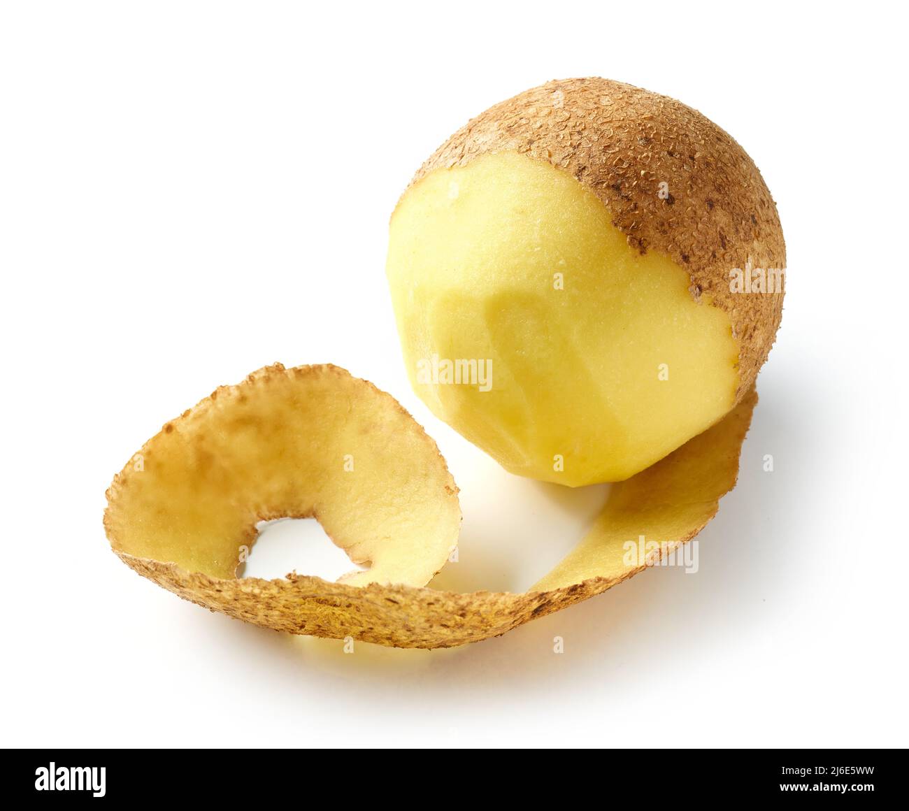 fresh raw peeling potato isolated on white background Stock Photo
