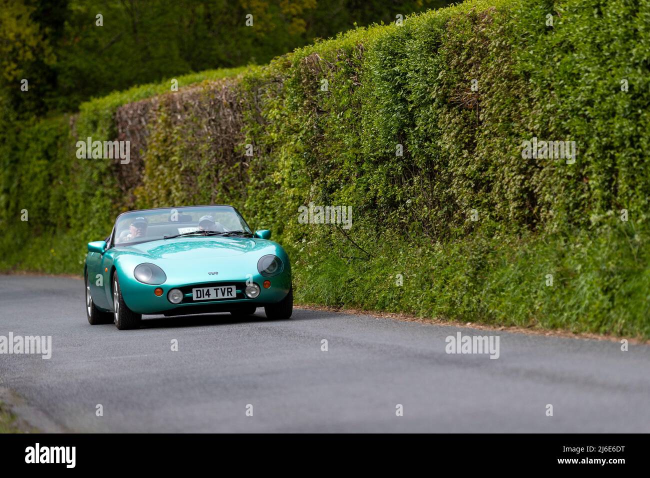 TVR Cerbera taking part in the classic cars springtime Rotary Club charity 'Wye Run' through Wales and the Wye Valley. Stock Photo