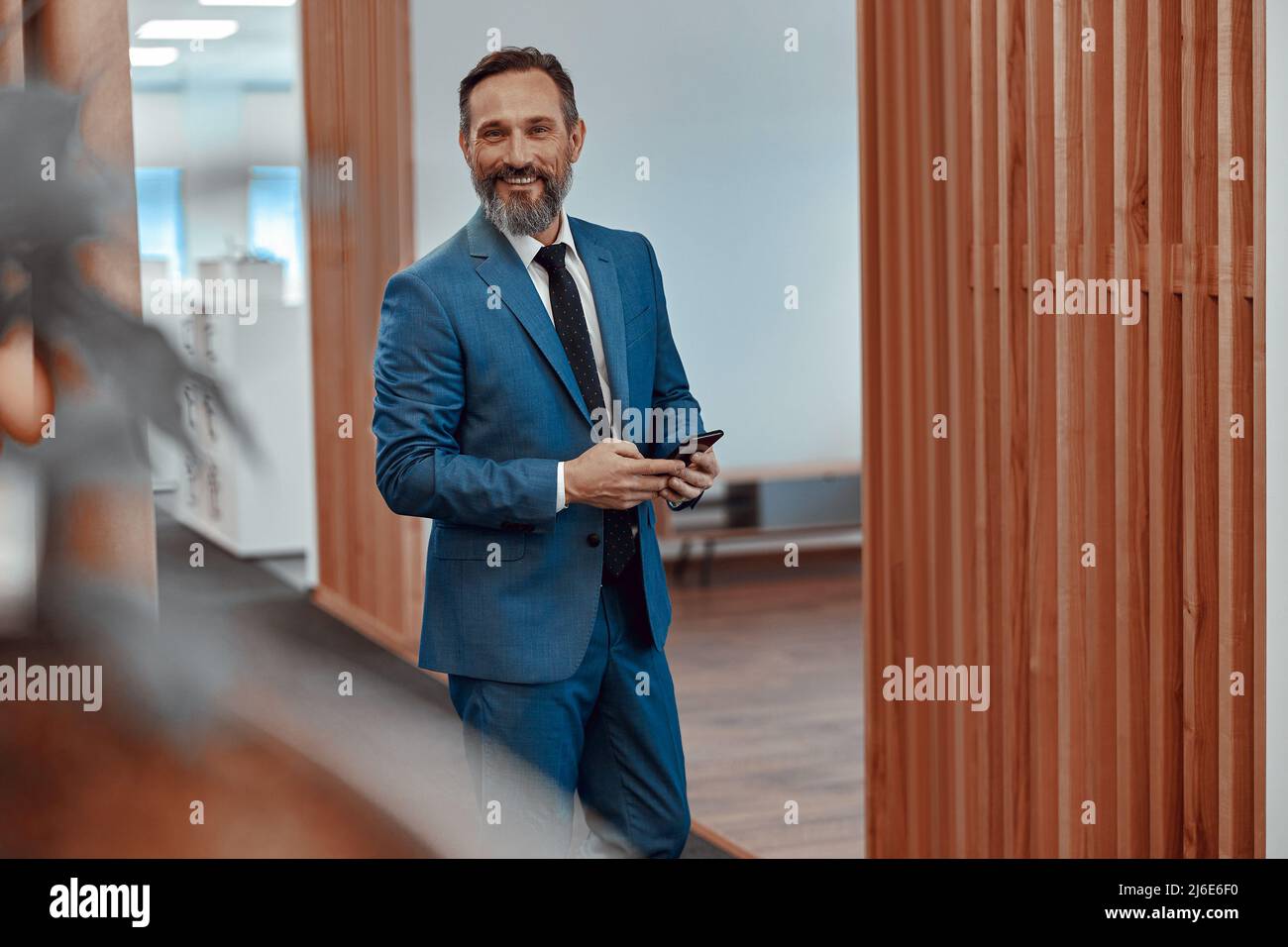 Bearded happy man hold hi-res stock photography and images - Alamy