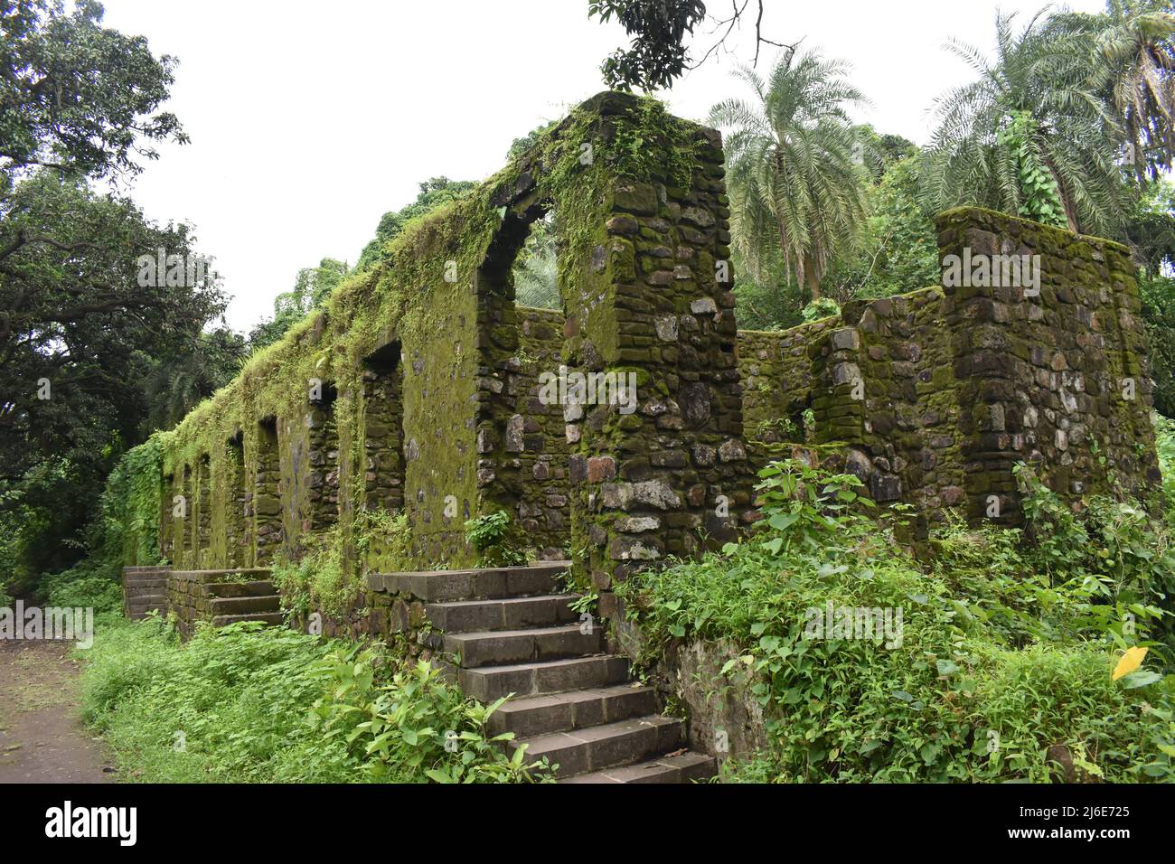 ruin of medieval, vasai fort, maharashtra, india Stock Photo
