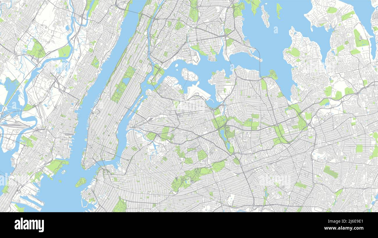 Сity map New York, color detailed urban road plan, vector illustration Stock Vector