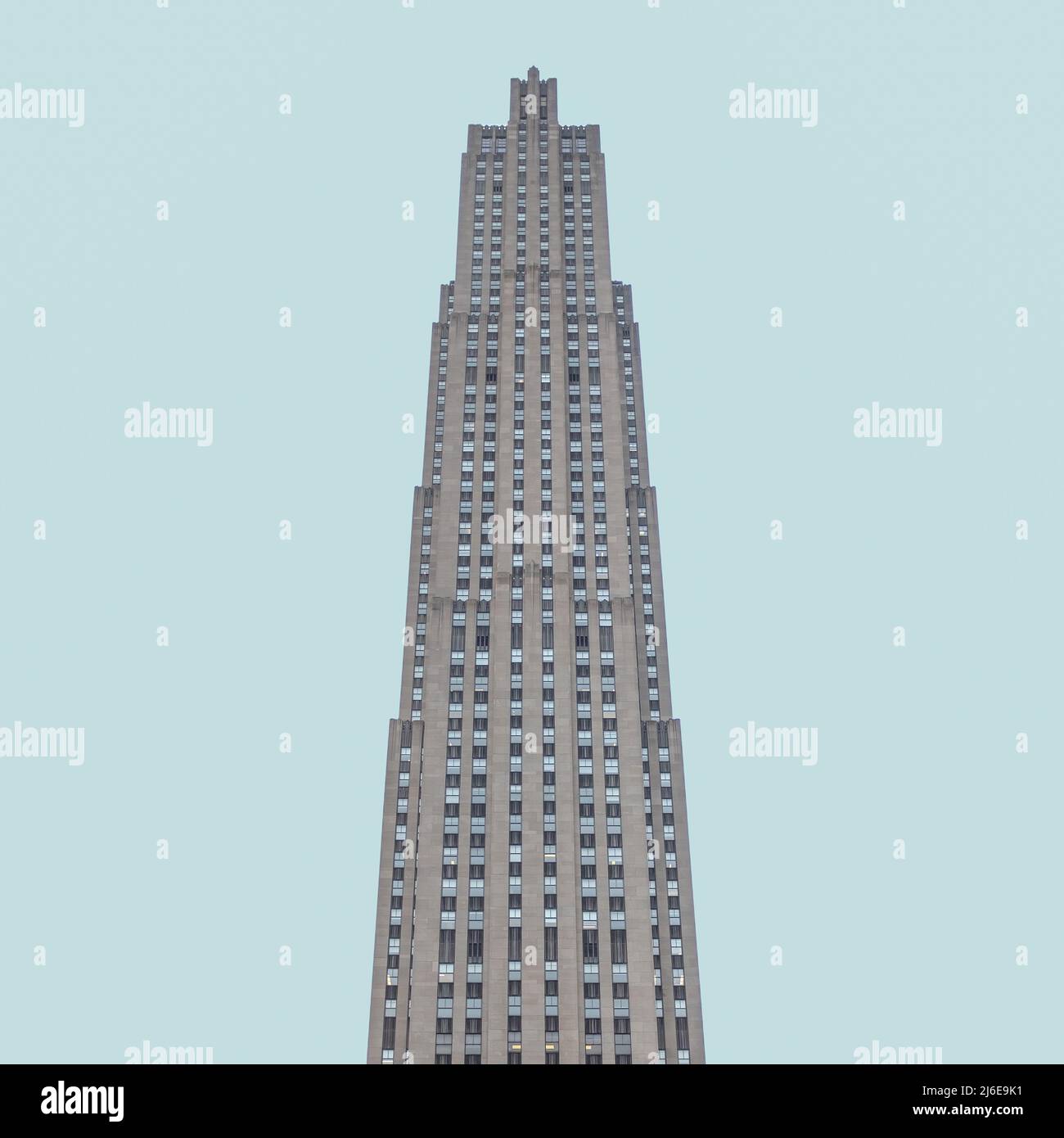 Minimalist Image Of A Single Skyscraper In A US City, With Copy Space Stock Photo