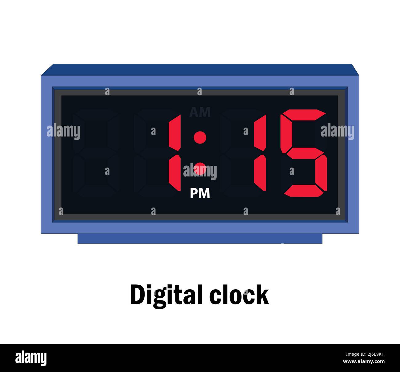 Digital clock time. 01.15, P.M vector Stock Vector Image & Art Alamy