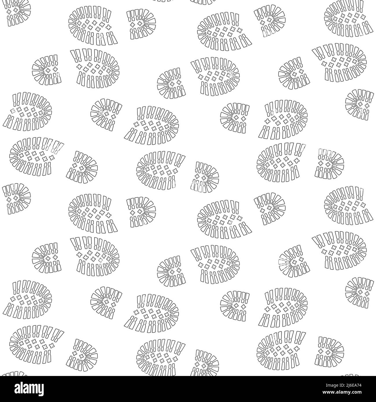 Seamless pattern with a footprint of shoes. Vector illustration. Stock Vector