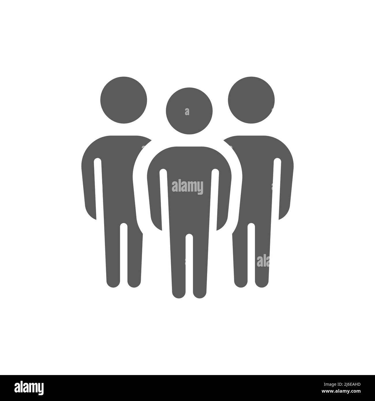 Group of people black vector icon. Crowd filled symbol. Stock Vector