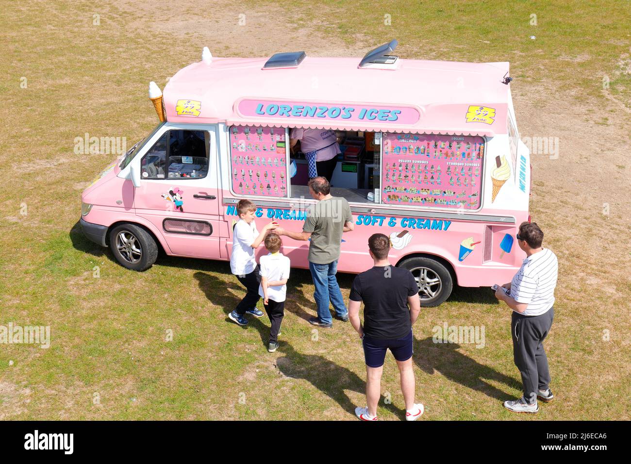 People buying ice cream from an Ice Cream Van Stock Photo Alamy