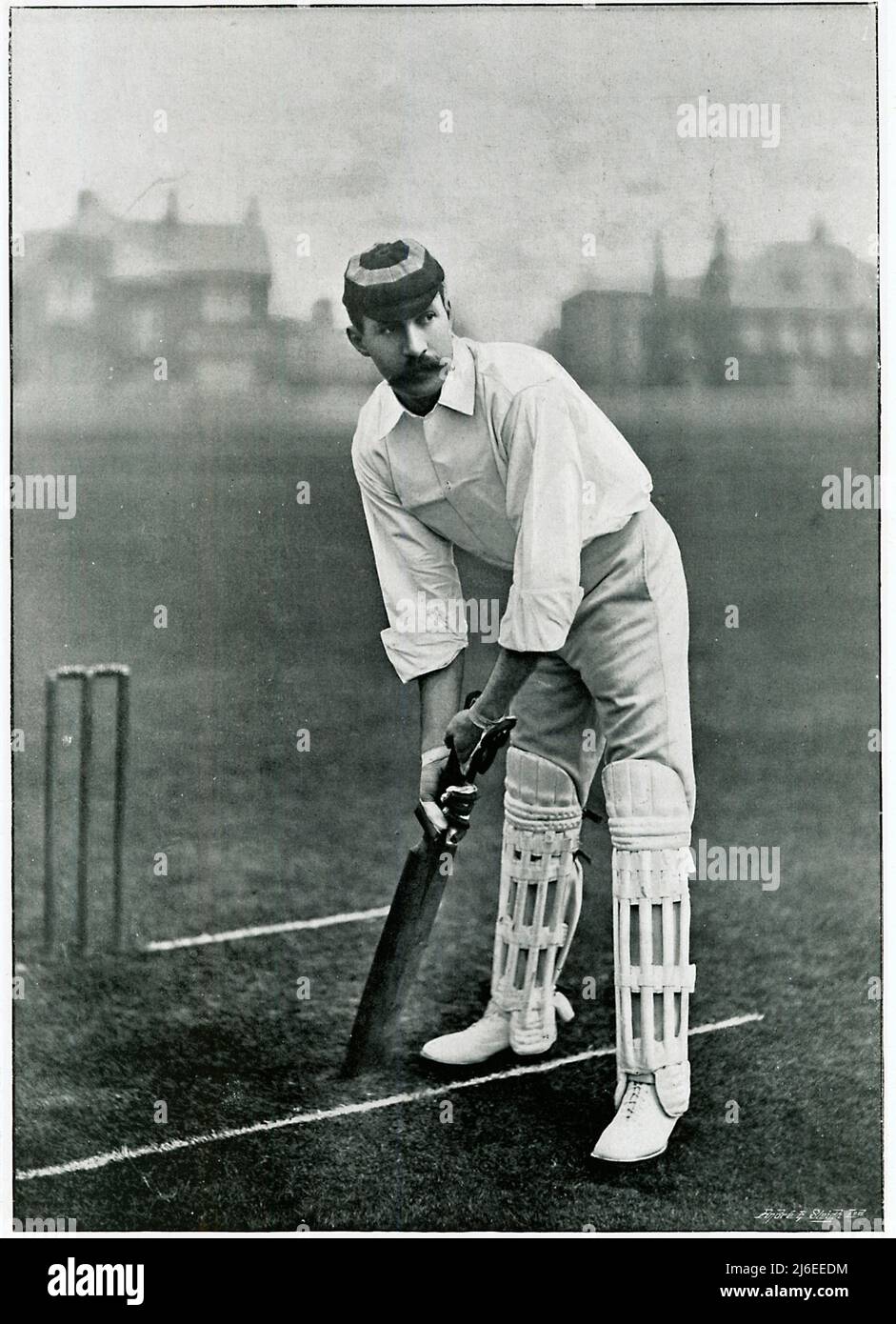 AE Stoddart, 1895 portrait of the England and Middlesex cricket captain, who also at rugby football captained England, with 10 caps, the British Lions in 1888, and the Barbarian FC Stock Photo
