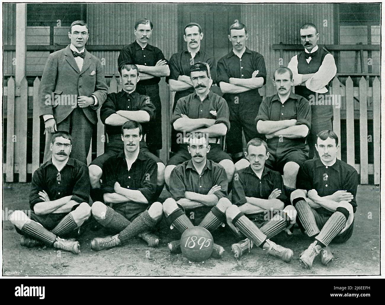 Woolwich Arsenal, 1895 team photograph of the football club founded in 1885 then playing in the 2nd Division of the Football League, later becoming Arsenal FC Stock Photo