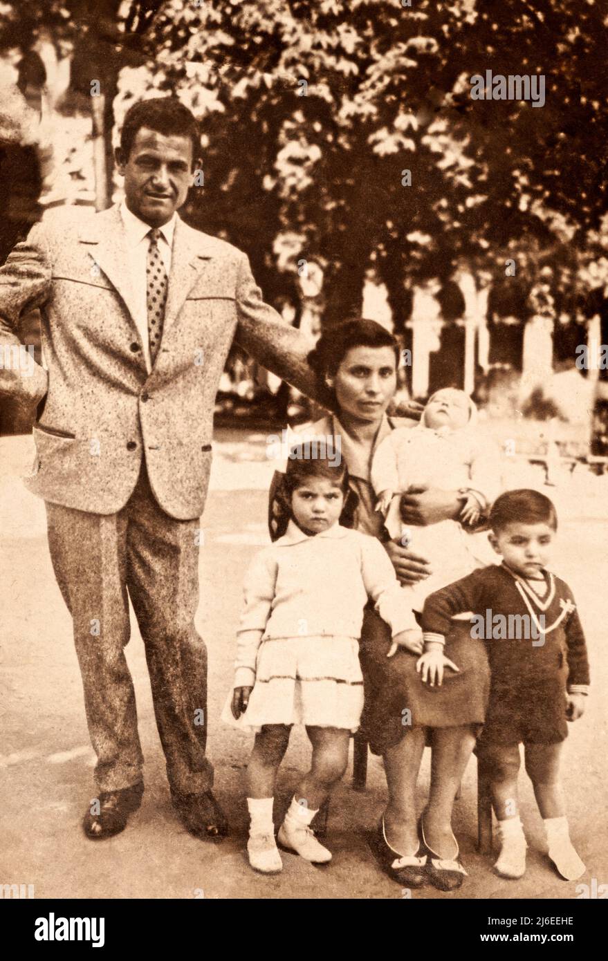 italian Family in 1950s Stock Photo