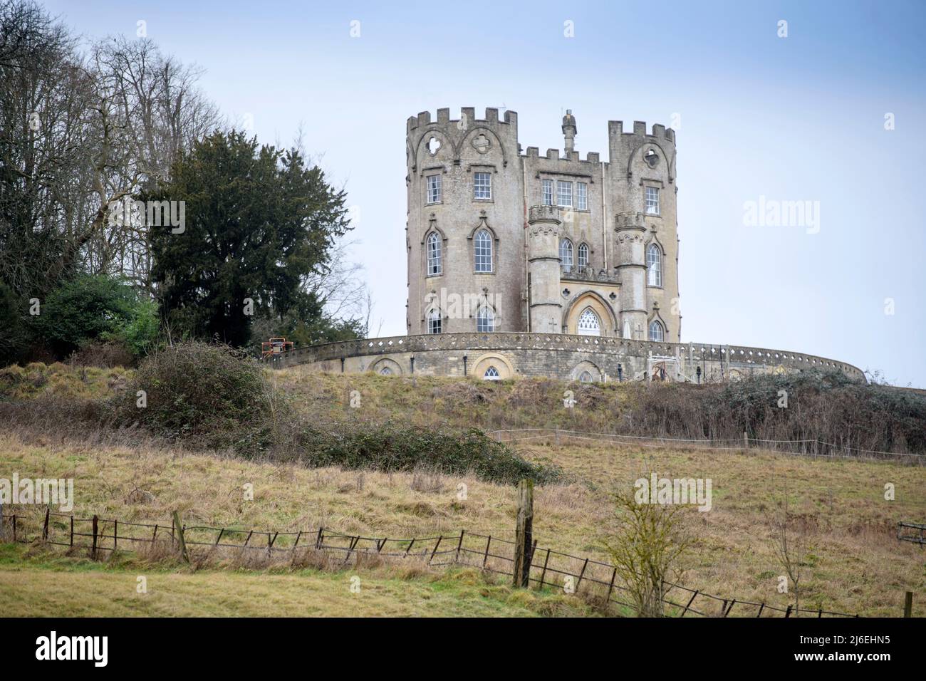 Fliquet Castle in Fliquet Bay, Jersey Stock Photo - Alamy