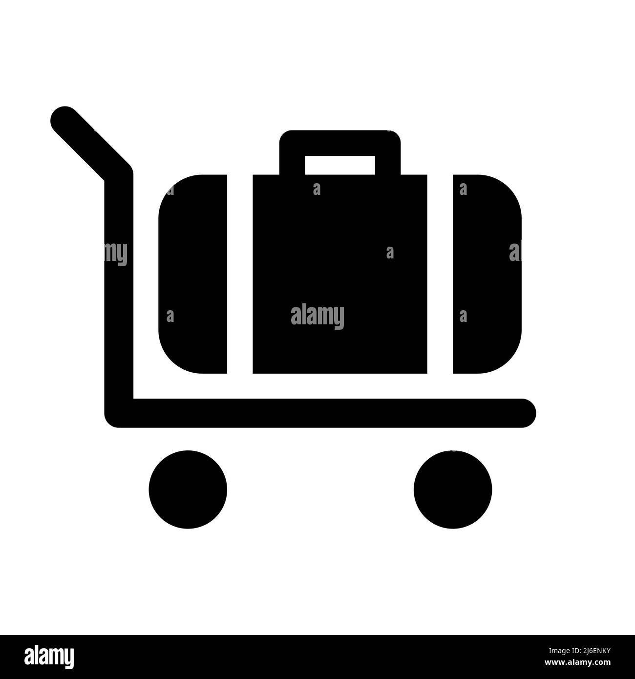 Luggage trolley vector icon on white background Stock Vector Image ...