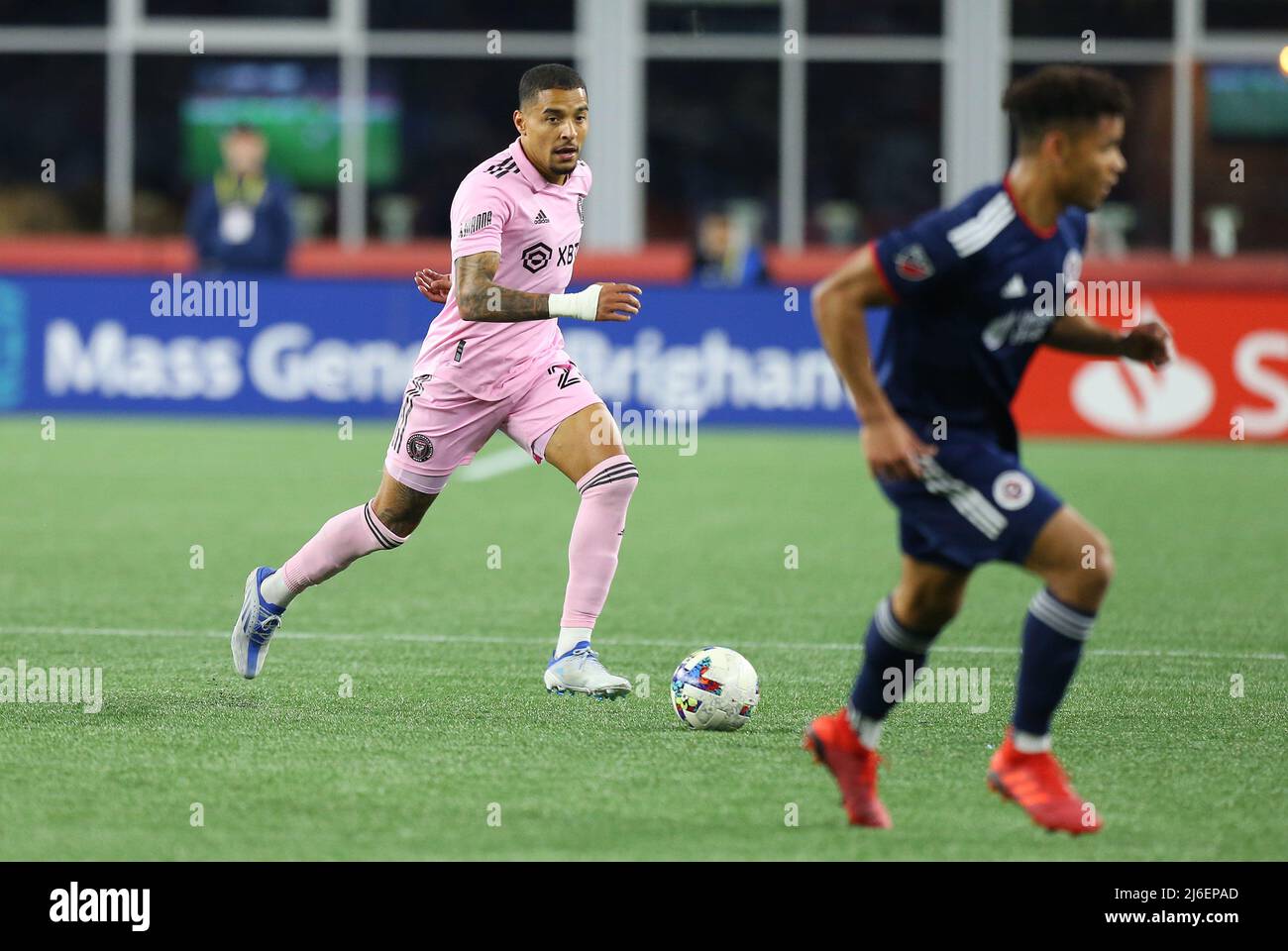 April 30, 2022; Foxborough, MA, USA; Inter Miami midfielder Gregore (26) in action during an MLS match between Inter Miami FC and New England Revolution at Gillette Stadium. Anthony Nesmith/CSM Stock Photo
