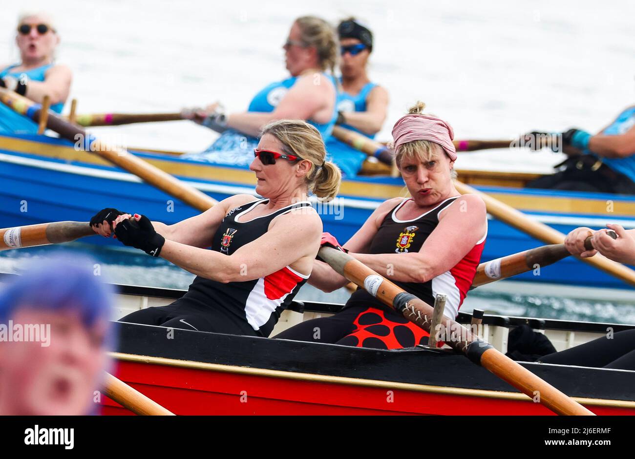 Women compete during the World Pilot Gig rowing Championships from Nut